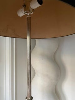 Elegant Neoclassical Silver Floor Lamp by Maison Charles, France 1970.