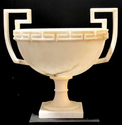 Elegant Neoclassical Style Alabaster Marble Vase or Table Light