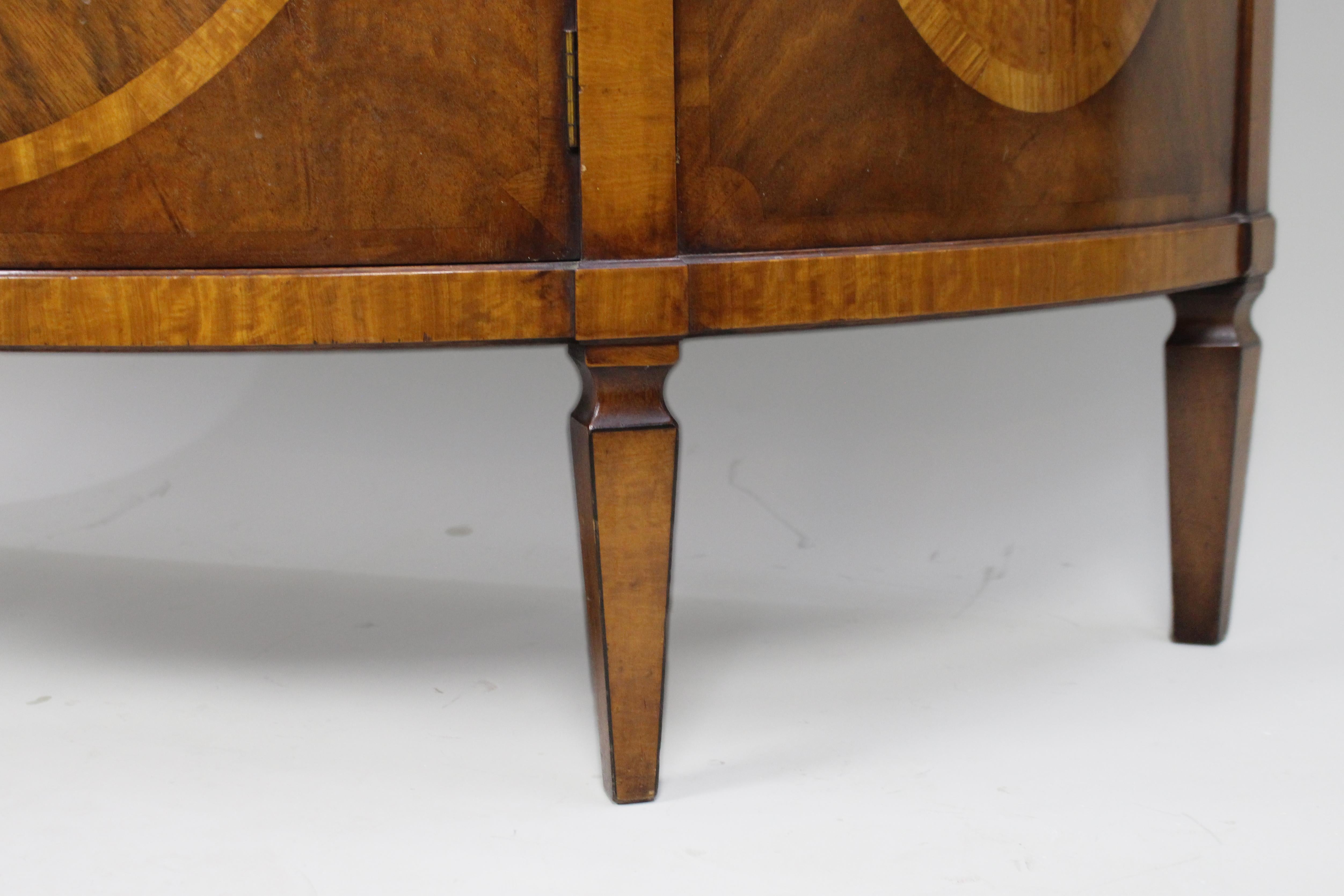 Elegant Neoclassical Style Inlaid Demilune Cabinet For Sale 9