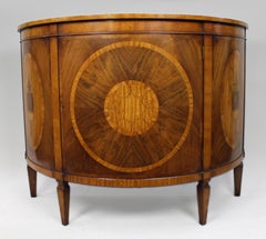 Elegant Neoclassical Style Inlaid Demilune Cabinet