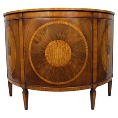 Elegant Neoclassical Style Inlaid Demilune Cabinet