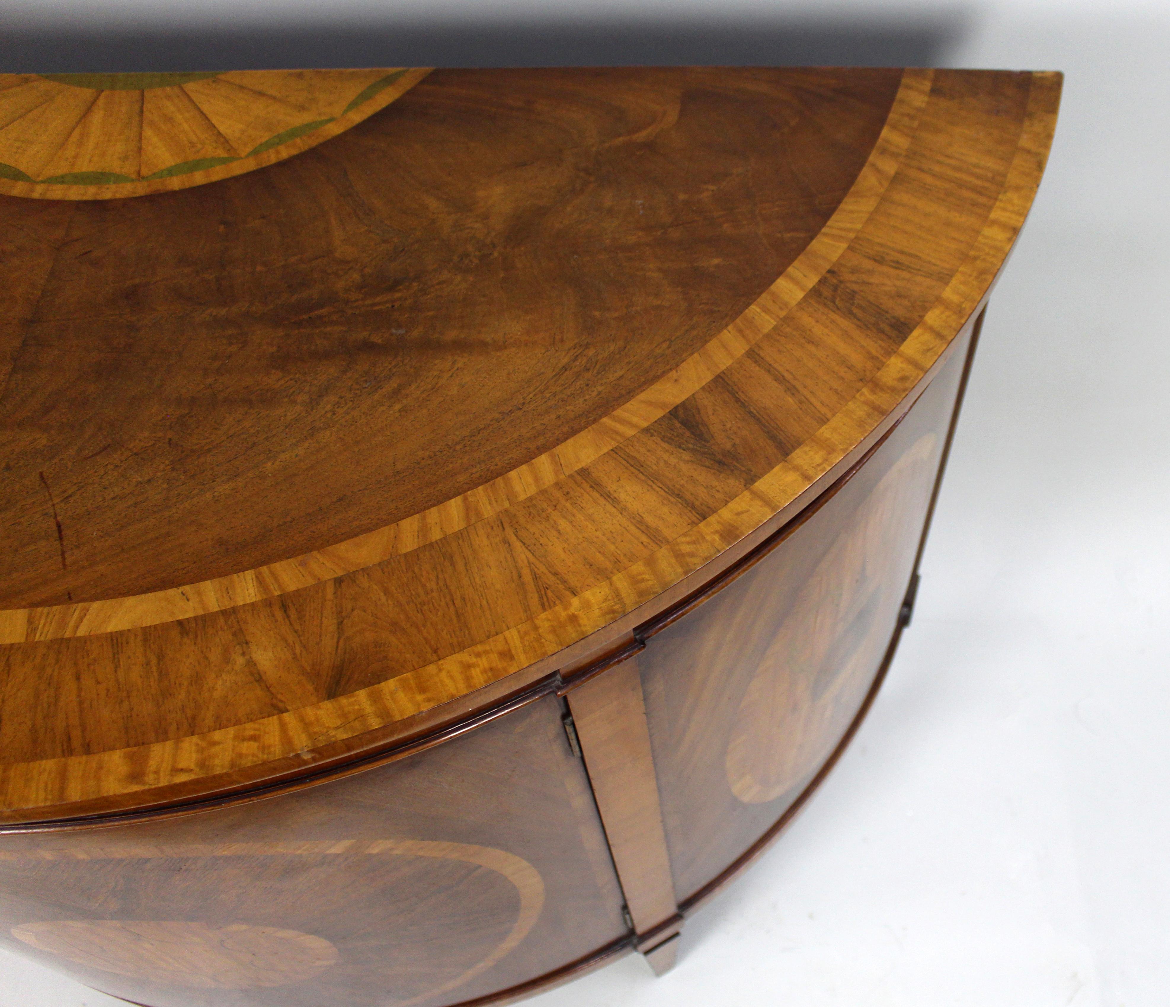 Elegant Neoclassical Style Inlaid Demilune Commode For Sale 5