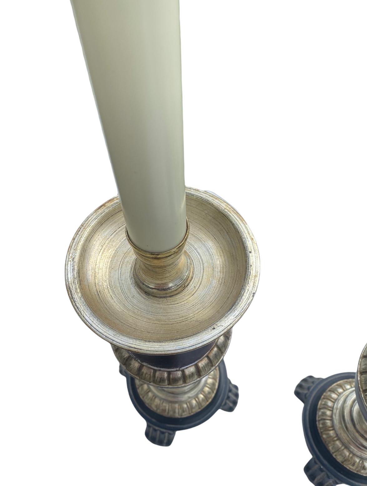 Elegant Neoclassical Tuscan Style Table Lamps In Good Condition For Sale In Brooklyn, NY