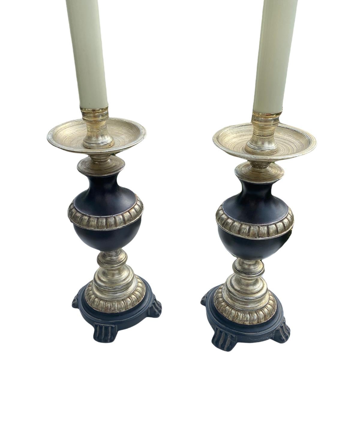 Elegant Neoclassical Tuscan Style Table Lamps For Sale 1