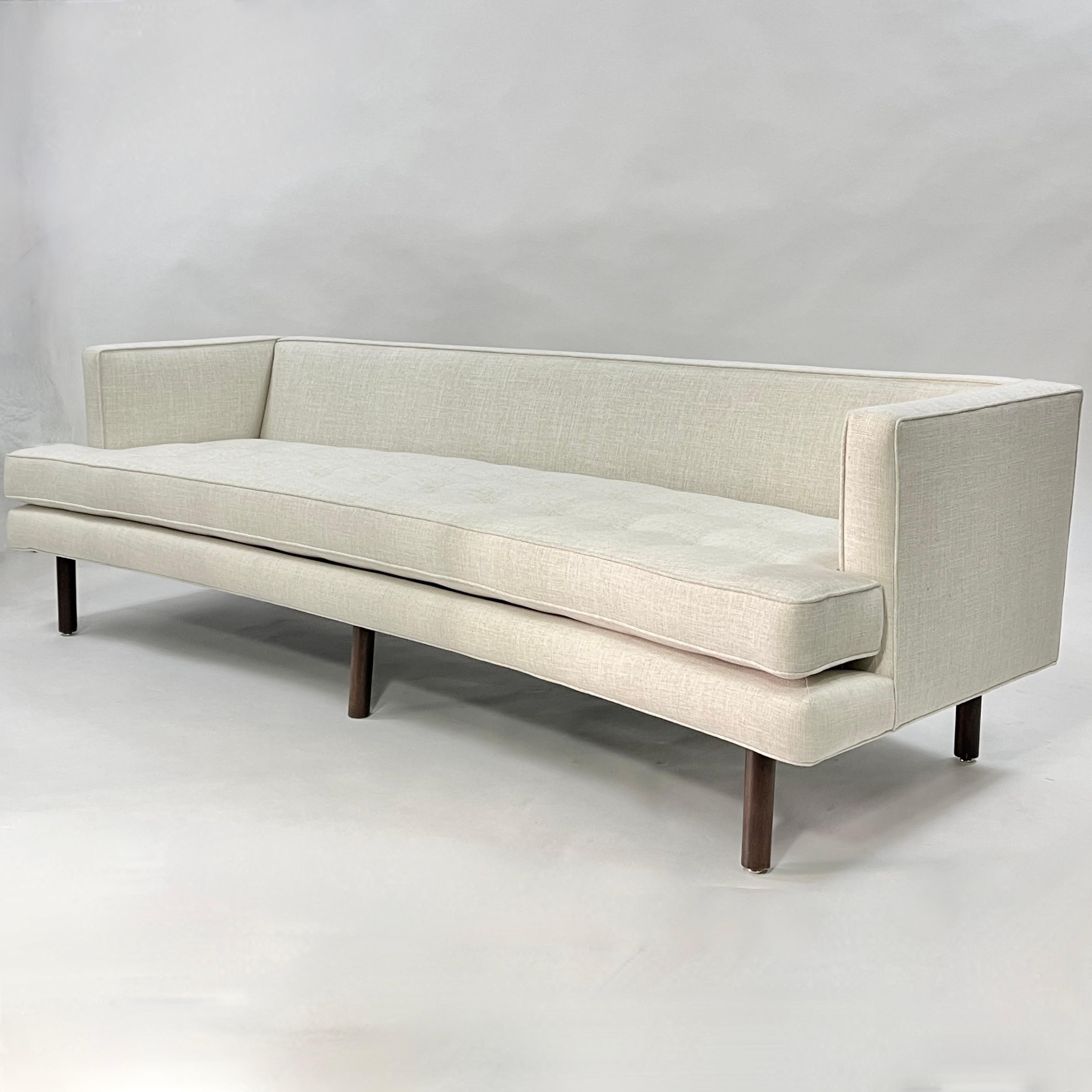 Elegant Newly Upholstered Curved Harvey Probber Sofa 3