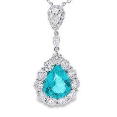 Elegant Ocean Sparkle Blue & White Diamond Pendant Necklace in Sterling Silver