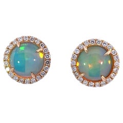 Elegant Opal and Diamond Earrings