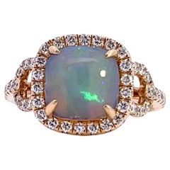 Elegant Opal and Diamond Ring
