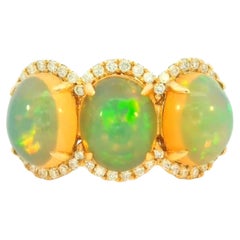 Elegant Opal and Diamond Ring