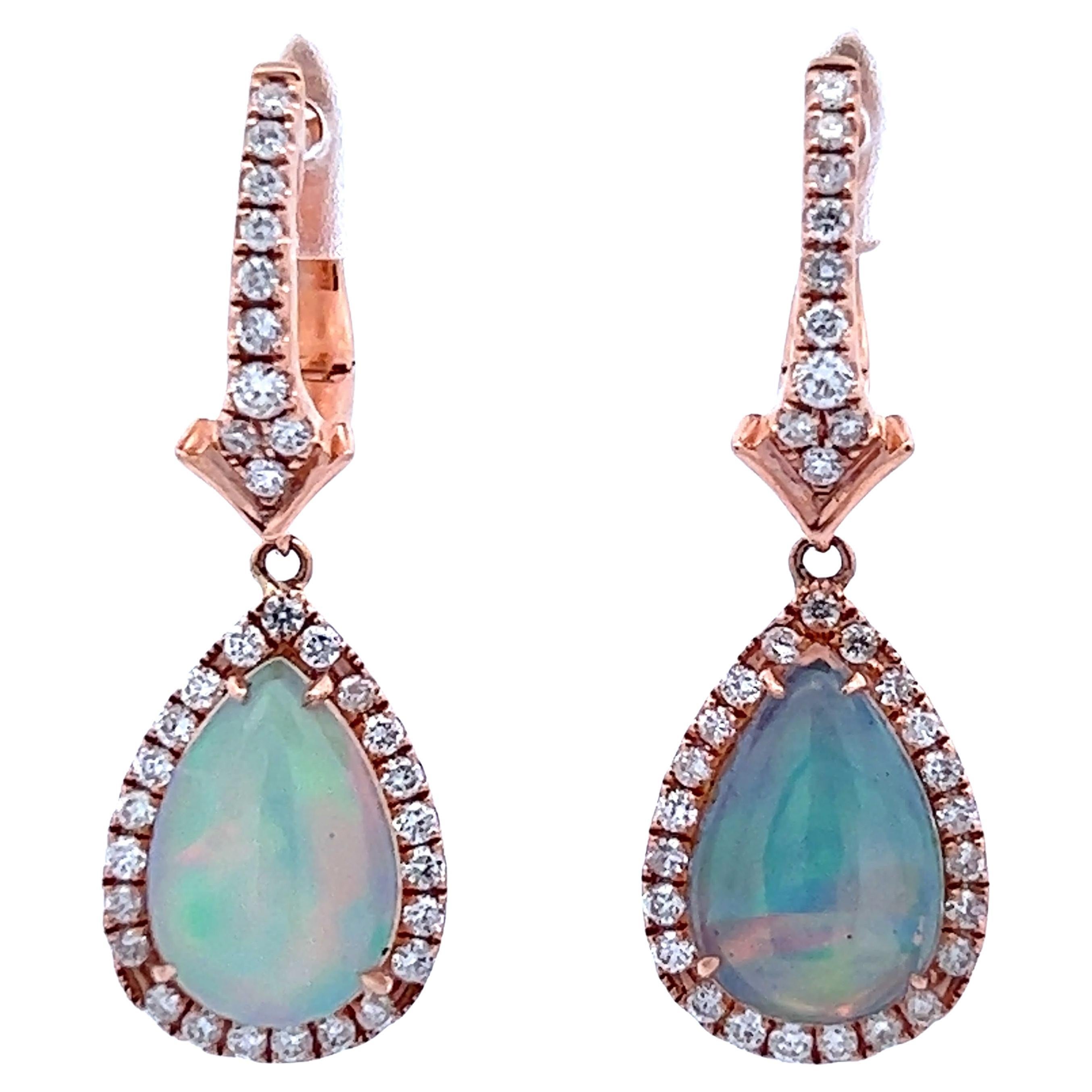 Elegant Opal Drop Earrings