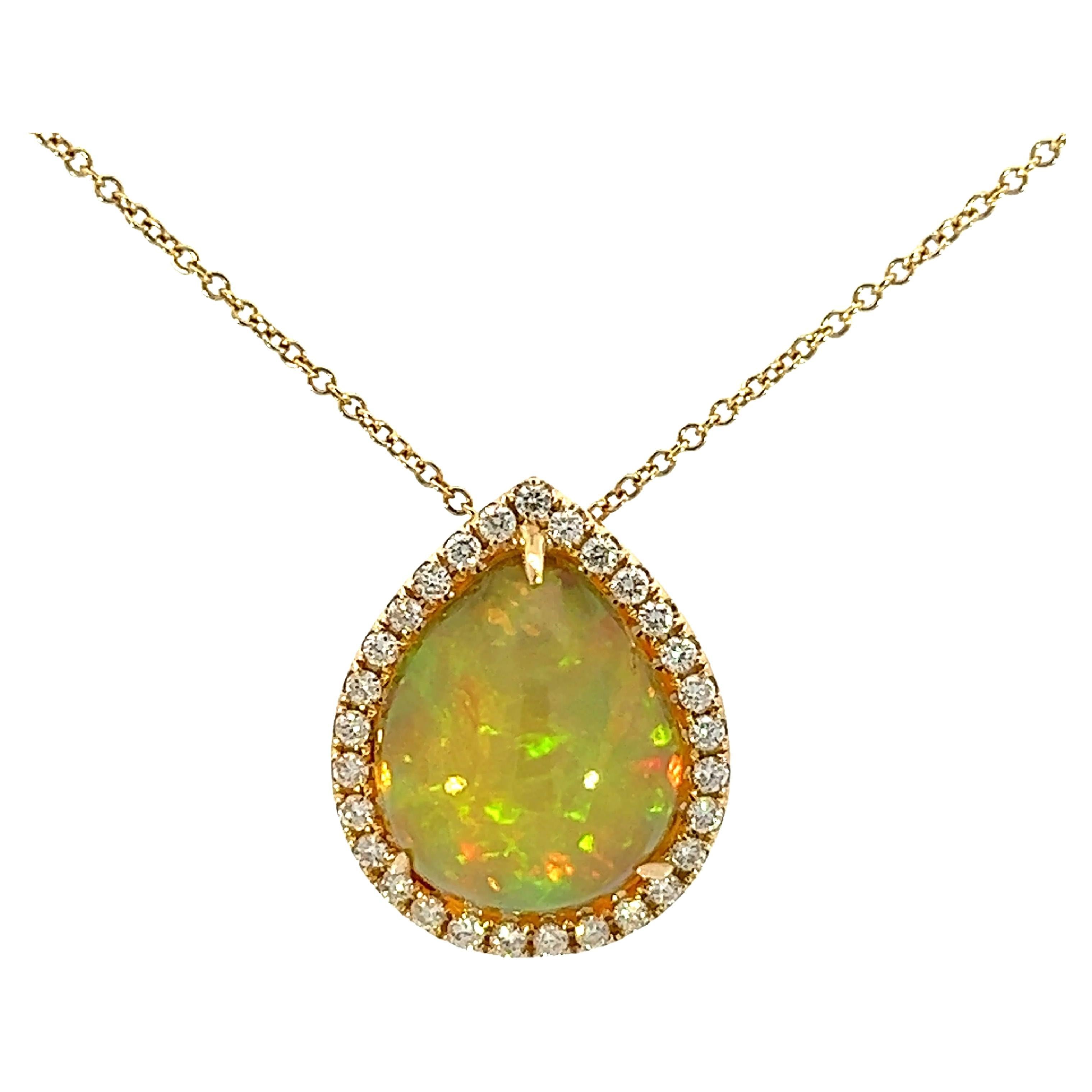 Elegant Opal Pendant Necklace