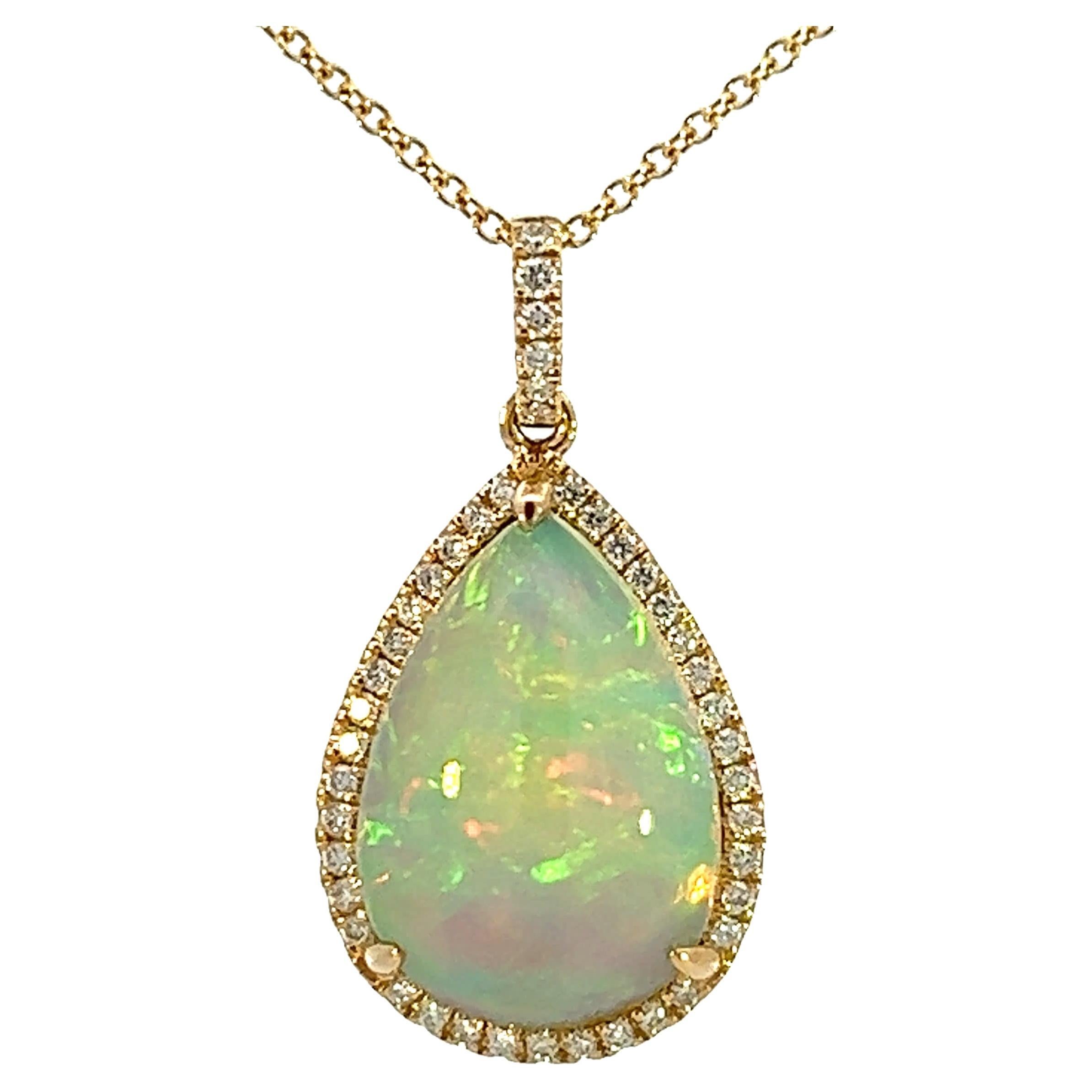 Elegant Opal Pendant Necklace