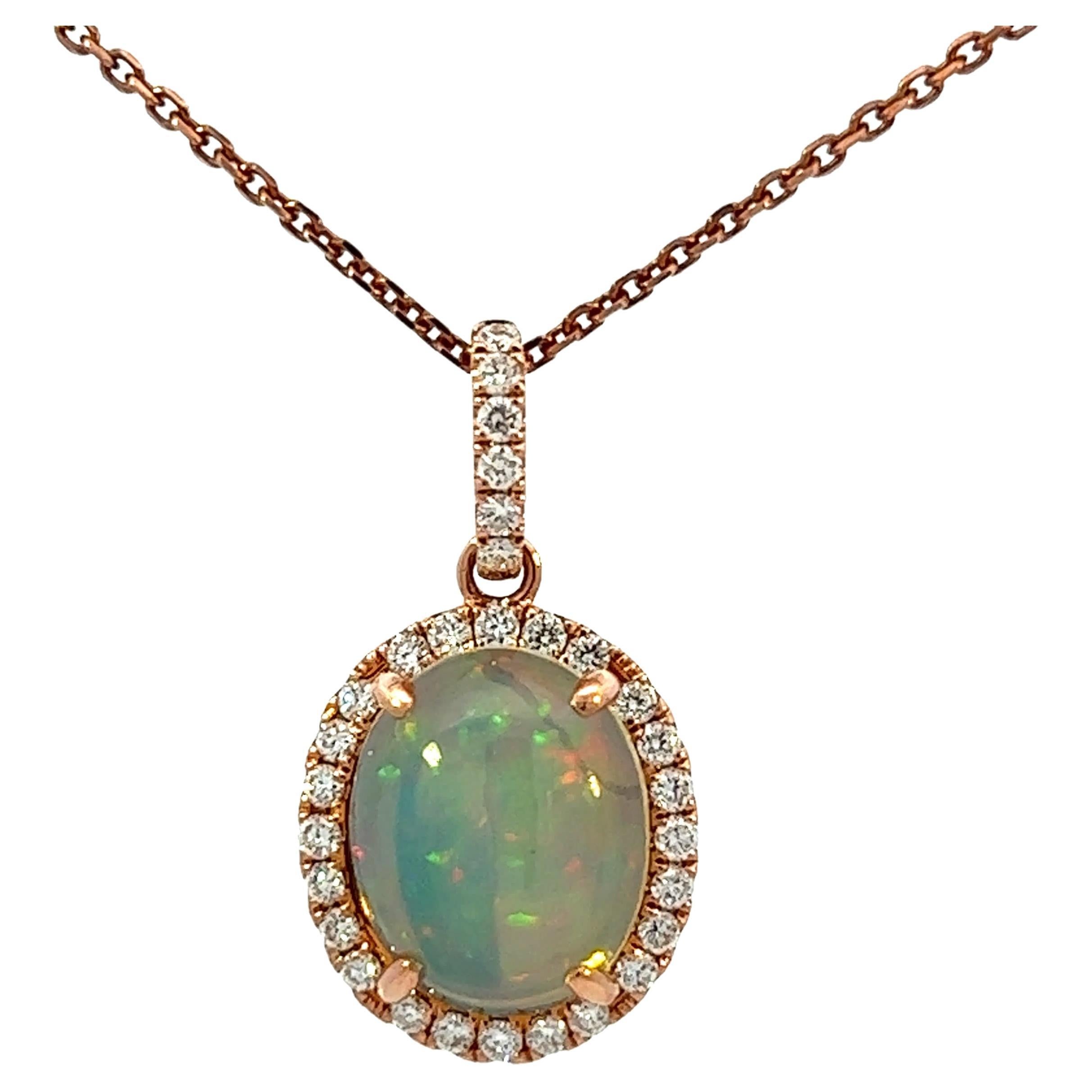 Elegant Opal Pendant Necklace