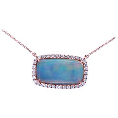 Elegant Opal Pendant with Diamond Accents
