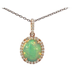Elegant Opal Pendant with Diamonds