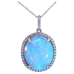 Elegant Opal Pendant with Diamonds