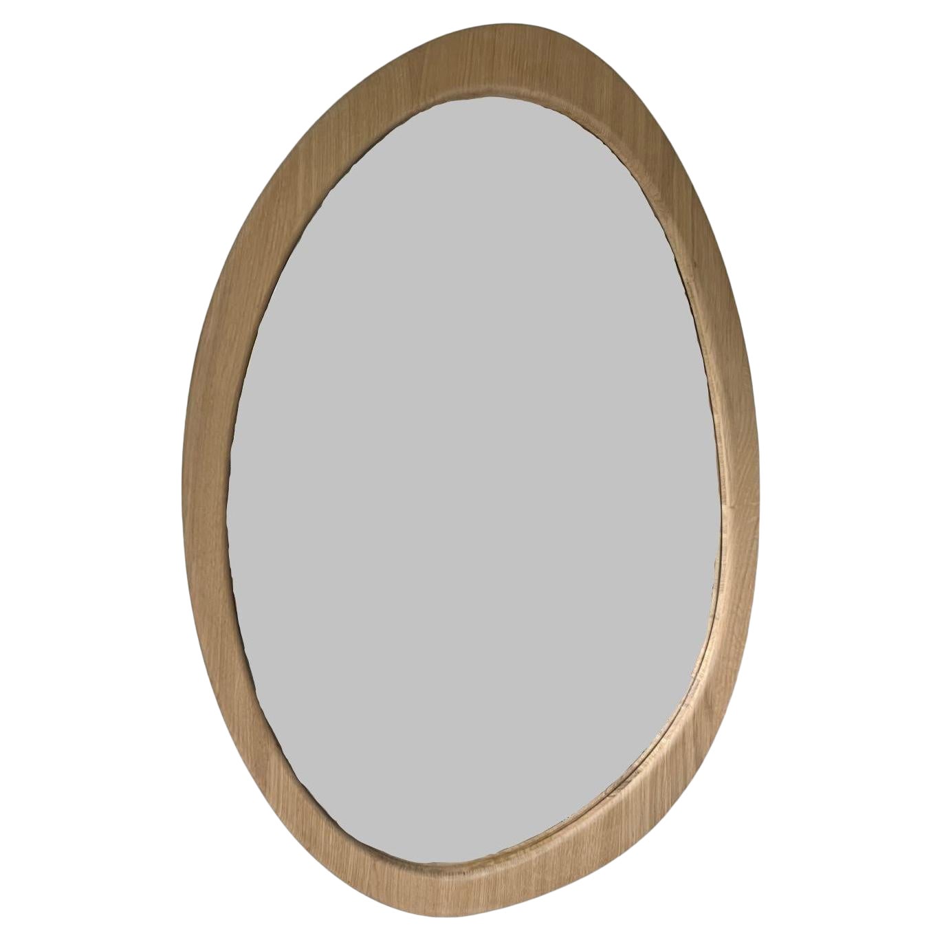 Elegante Bio Eiche Spiegel Wand im Angebot