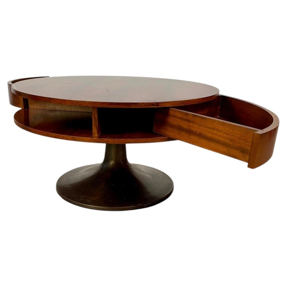 Élégante table basse originale avec tiroir dissimulé, Italie, années 1960
