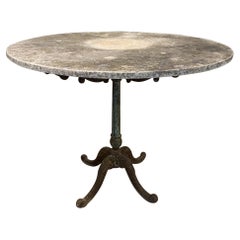 Elegant Outdoor Marble and Iron Table