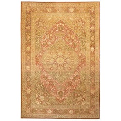 Elegant Oversize Brown Antique Persian Tabriz Carpet