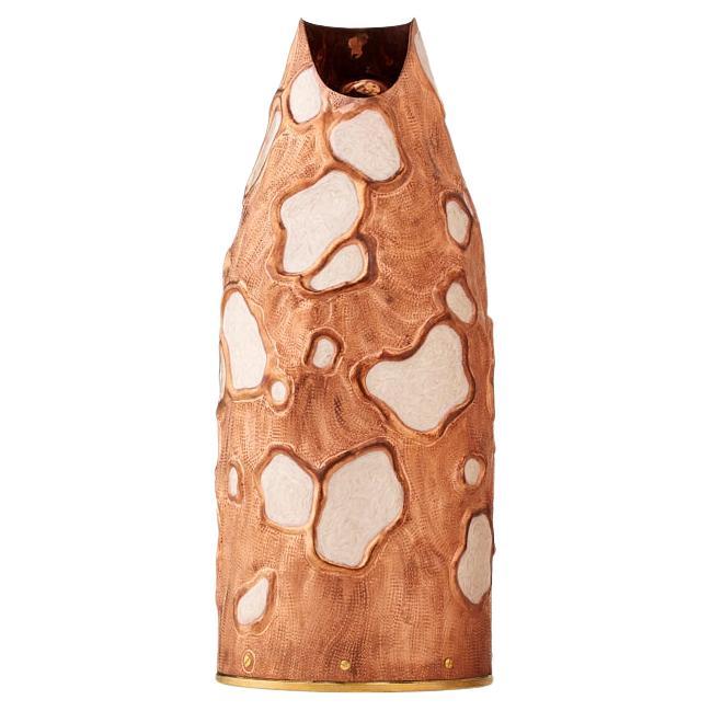 Elegant Oyster-Inspired Champagne Bottle Cover with Mother-of-Pearl, Hand Made For Sale