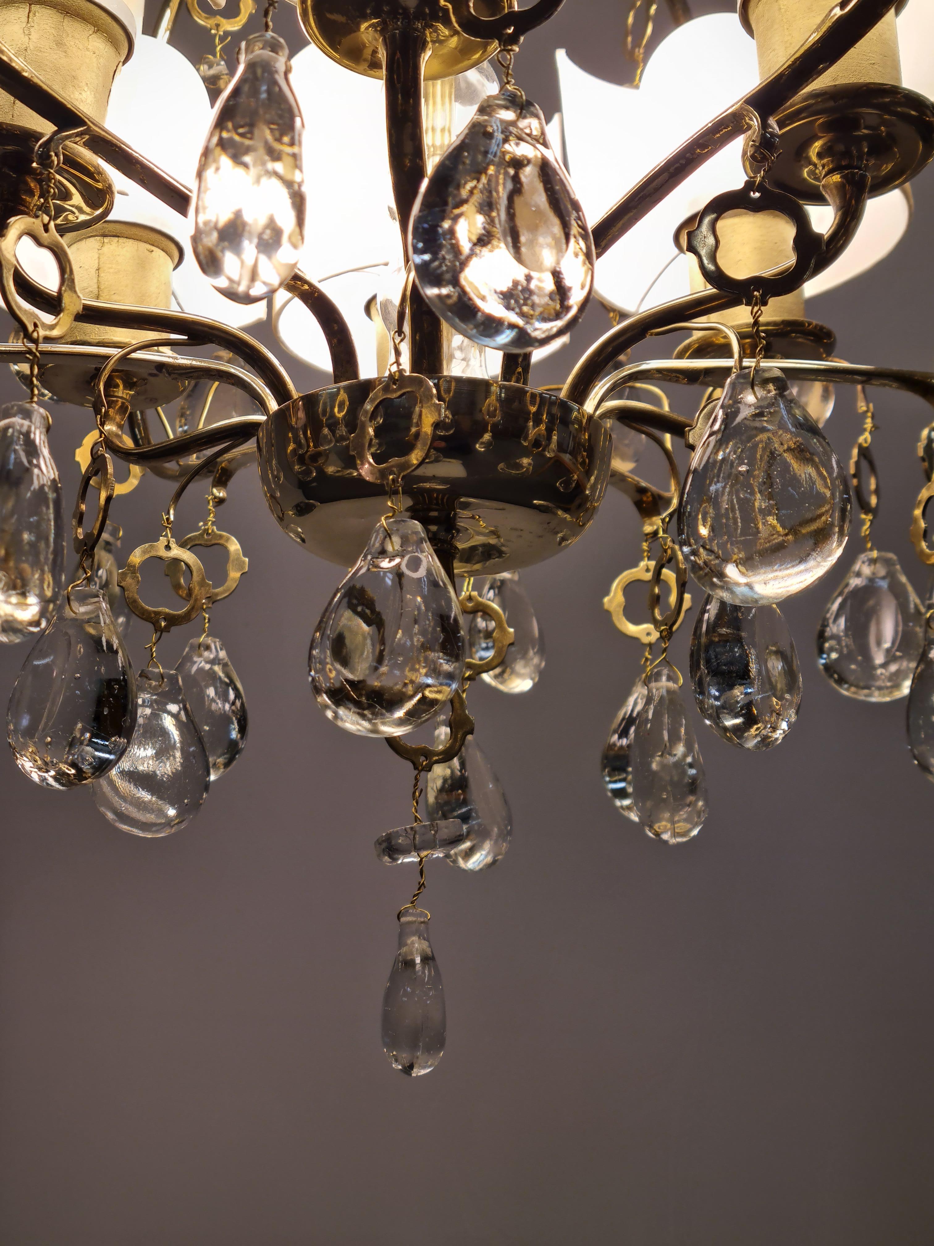 Elegant Paavo Tynell Crystal Chandelier Model 1487 for Taito For Sale 6