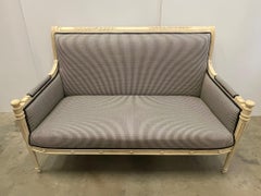 Elegant Painted Cream Italian Settee Loveseat