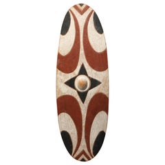 Elegant Painted Tutsi Dance Shield African Tribal Art