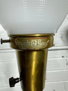 Elegant Pair Modernist / Regency Laurel Brass Table Lamps / Rembrandt