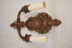 Elegante coppia di lampade in rame del 1920