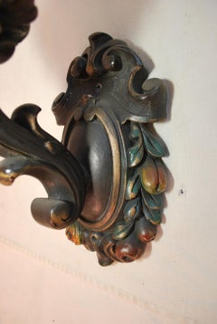 Elegante coppia di appliques in gesso degli anni '20