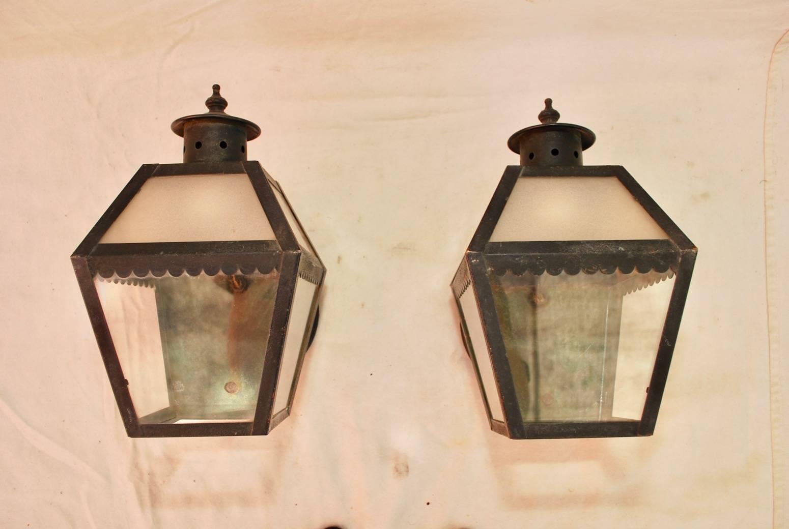 We also have our own line of wrought iron reproduction sconces and chandeliers, or we could do your own design.
A very nice copper outdoor sconces.
 