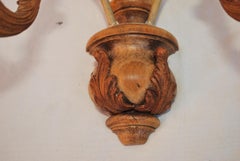 Elegant pair of 1940's wood/metal  sconces