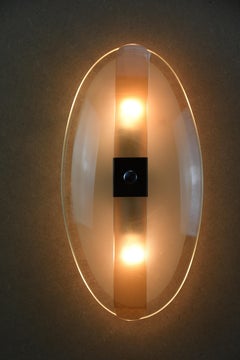 Elegant pair of 1960s Italian Murano glass wall sconces by Antonio Lupi