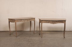Elegant Pair of 19th C. French Serpentine Console Tables
