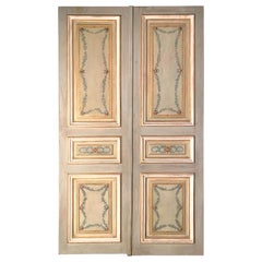 Elegante coppia di porte o rivestimenti dipinti italiani del XIX secolo