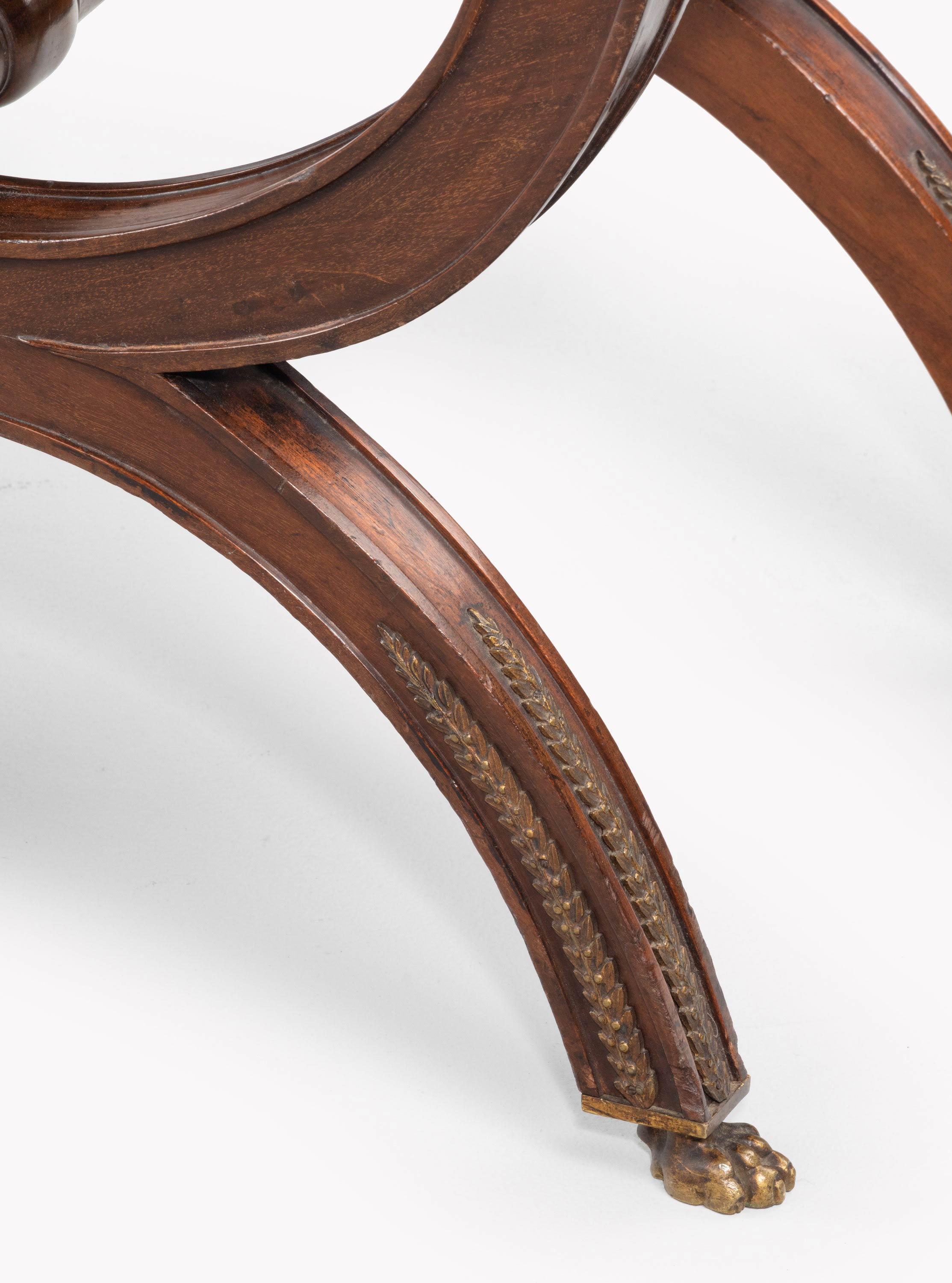 Elegant Pair of 19th Century Mahogany Framed Stools In Good Condition In Peterborough, Northamptonshire