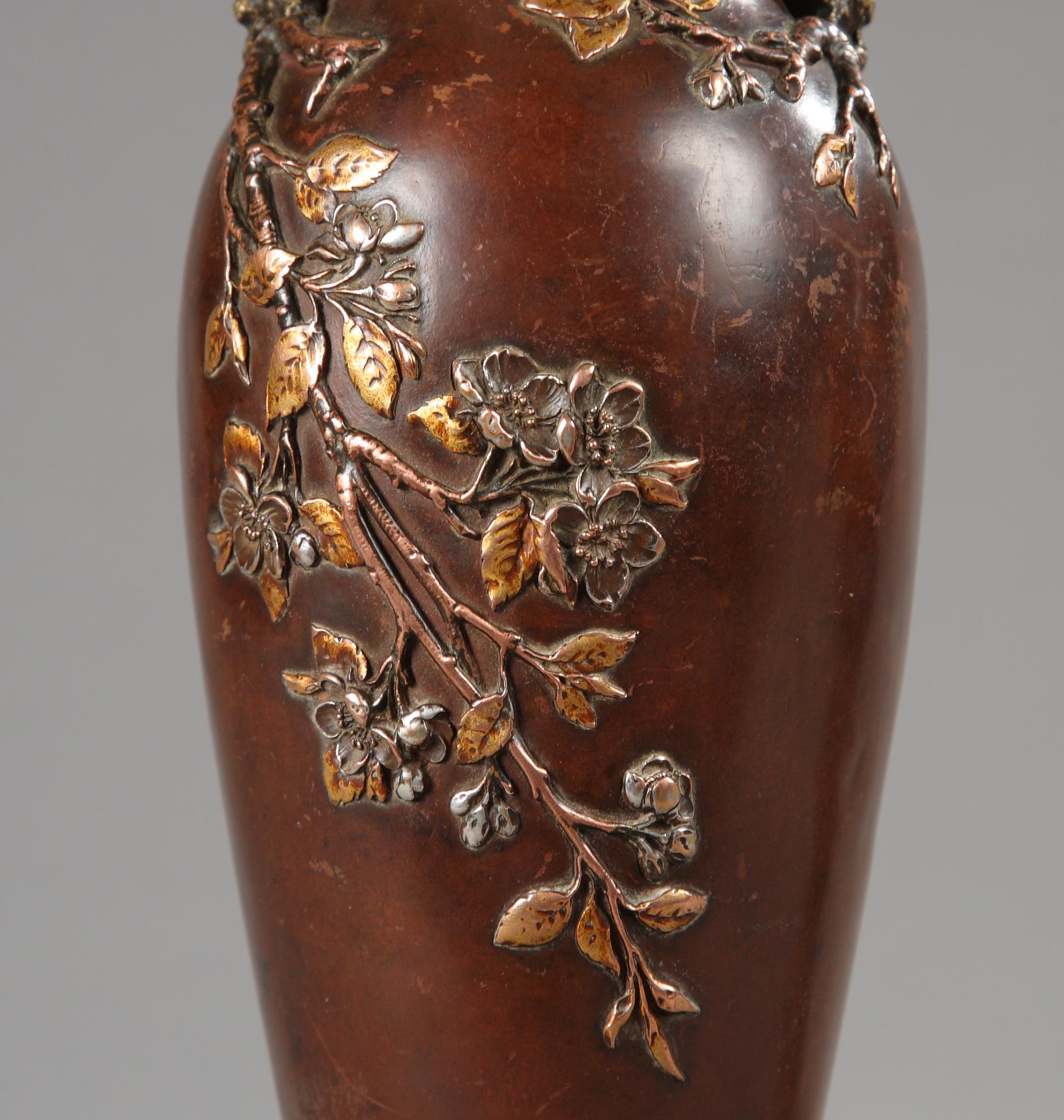 Japonisme Pair of Aesthetic Movement Vases Attributed to Susse Frères, France, Circa 1880 For Sale