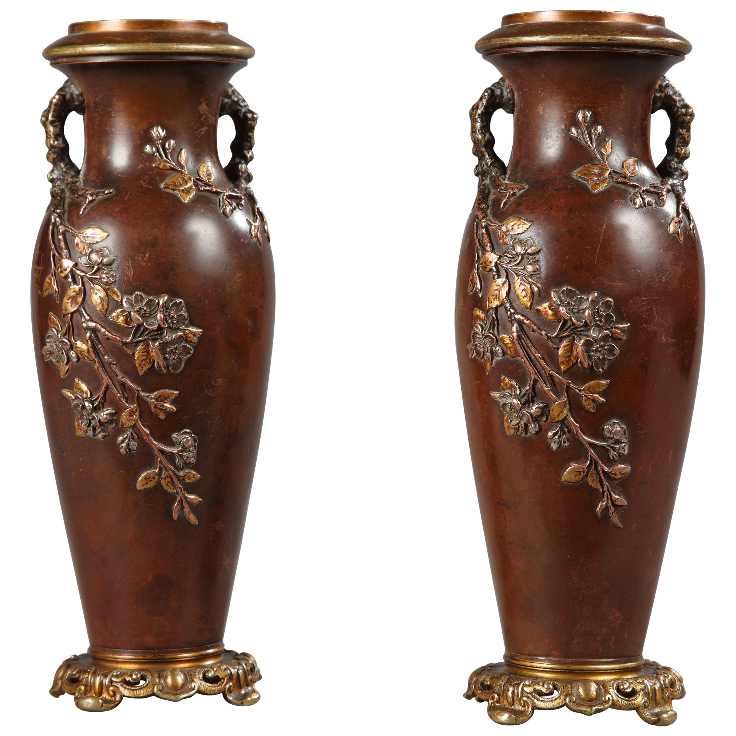 Pair of Aesthetic Movement Vases Attributed to Susse Frères, France, Circa 1880