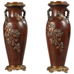 Antique Pair of Aesthetic Movement Vases Attributed to Susse Frères, France, Circa 1880