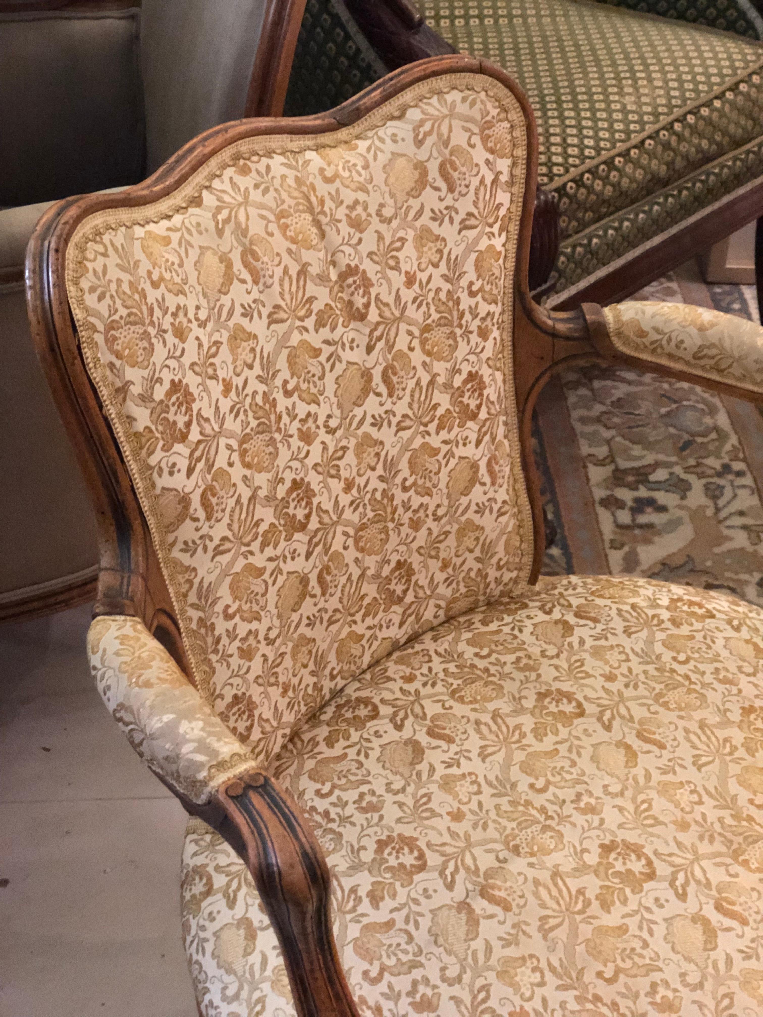 19th Century Elegant Pair of Antique French Armchairs in Louis XV Style, circa 1880
