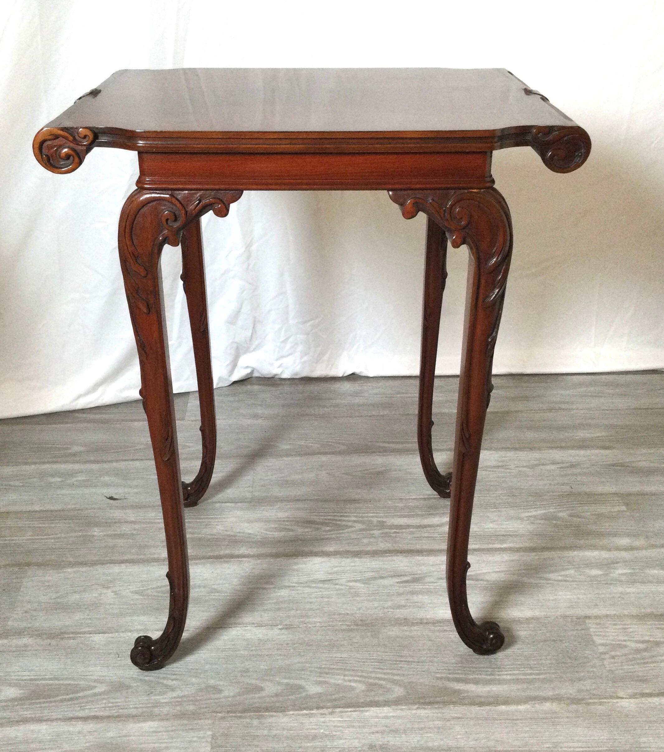 20th Century Elegant Pair of Antique Mahogany Side Tables