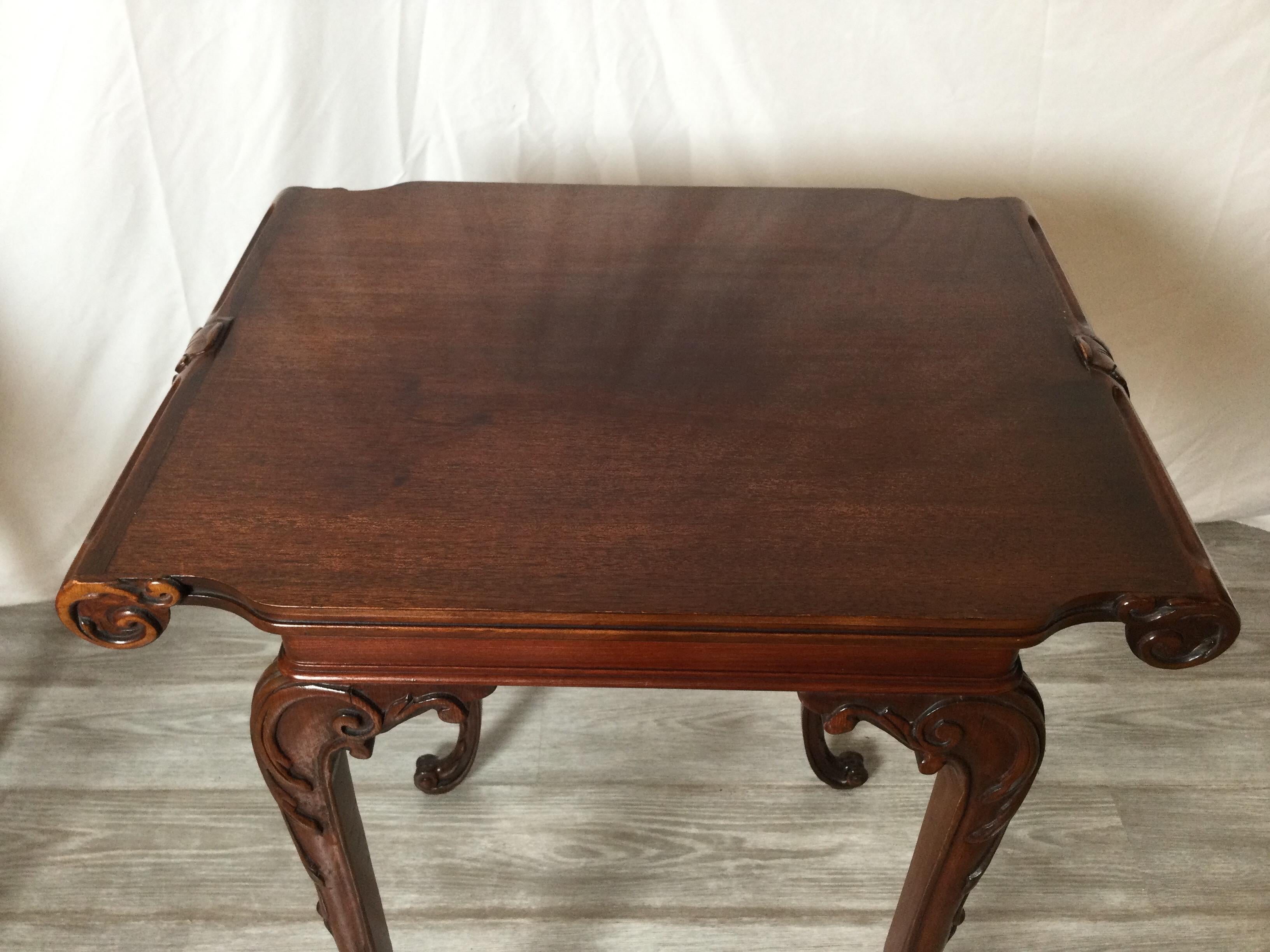 Elegant Pair of Antique Mahogany Side Tables 3