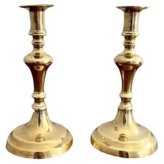 Elegant pair of antique Victorian brass candlesticks 