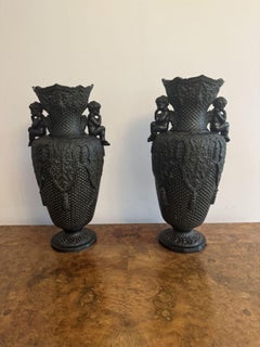Elegant pair of Antique Victorian vases by Bernhard Bloch