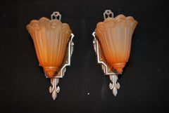 elegant set of four  Art Deco sconces ( price is for a pair )