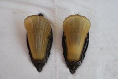 Elegant pair of Art Deco sconces