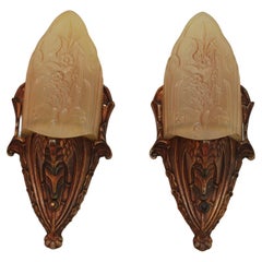 Elegant pair of Art deco sconces