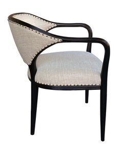 Elegant Pair of Austrian Secessionist Style Ebonized Open Armchairs