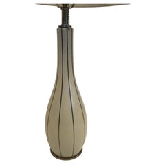Elegant Pair of Barbara Barry Cream & Silver Table Lamps
